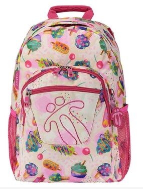 TOTTO Kids Pink Ice Cream & Cupcake Print Backpack